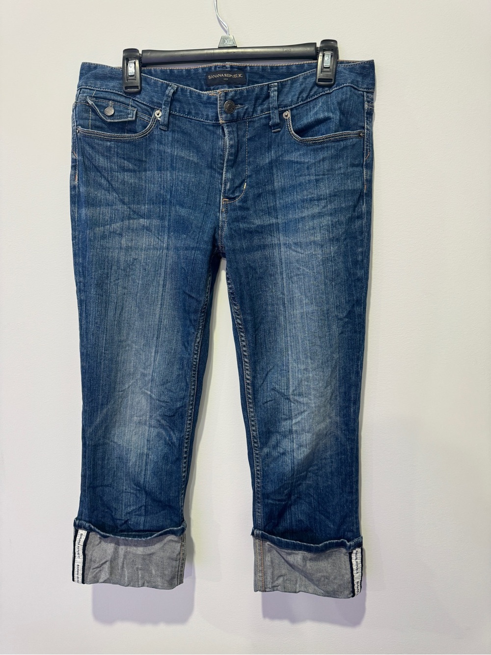 Banana Republic Ankle Cuffed Dark Wash Jeans